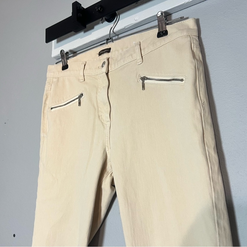 J. McLaughlin Skinny Khaki Tan Beige Pants Zipper Ankles Midrise Size 28